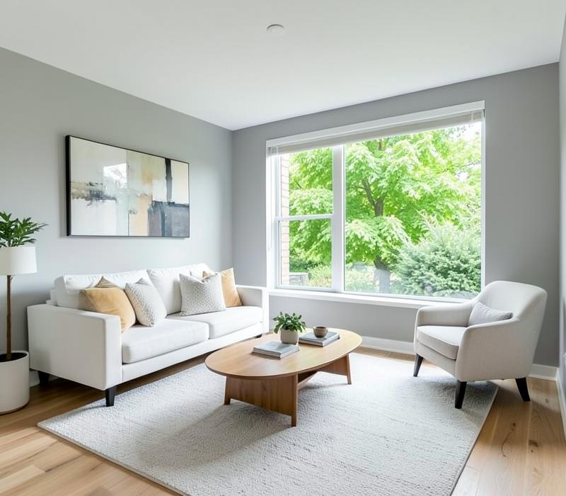 A clean residential living room