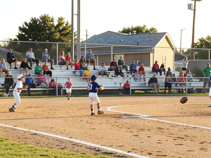 A little league baseball game at a local field